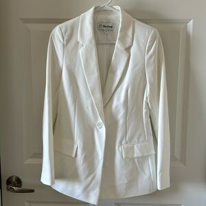 The Drop Womens Blake Long Blazer in Ivory - Size XS